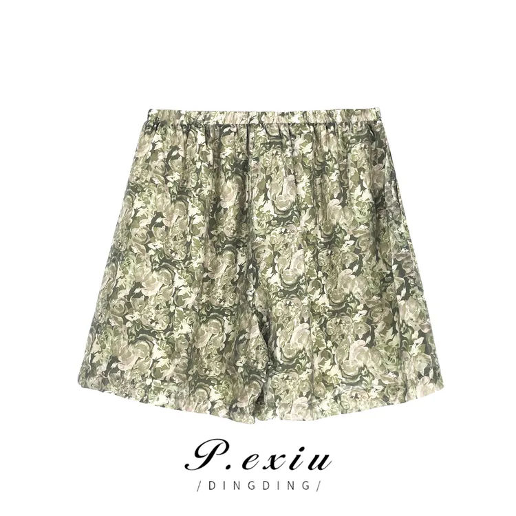 天丝慵懒风高级感轻薄透气休闲短裤 W-61452-1