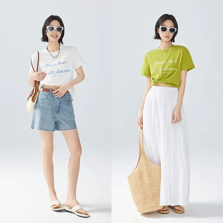 A美洋MEIYANG 海街日记T恤【商场同款】汉麻桑蚕丝短袖上衣-周五