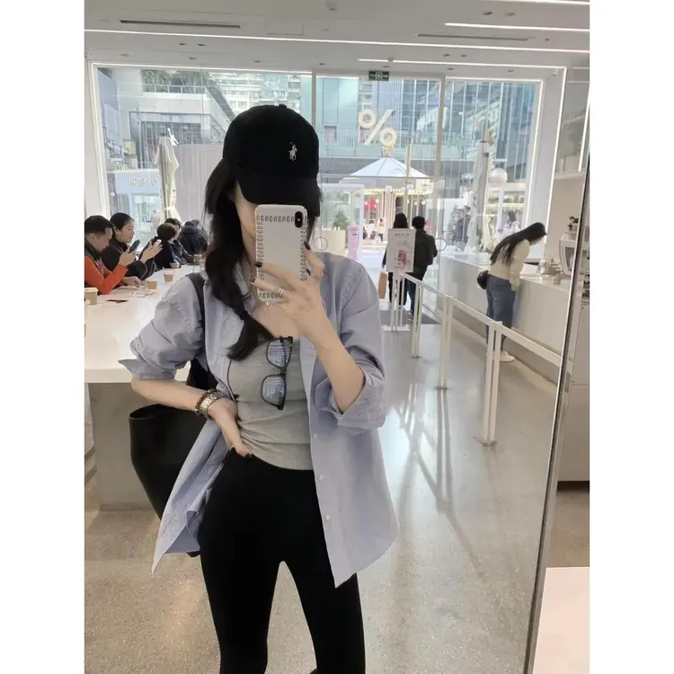 2025新款早春设计感小众宽松衬衣开衫上衣百搭高腰显瘦直筒裤套装