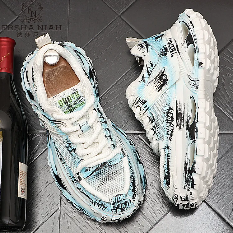 法莎尼亚增高绑带老爹鞋秋季新款潮流百搭男鞋痞帅个性休闲运动鞋