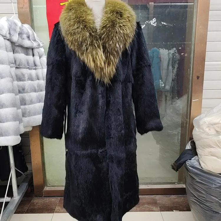 上之意女长款V领中国码长款港风黑色长袖单排扣风衣外套