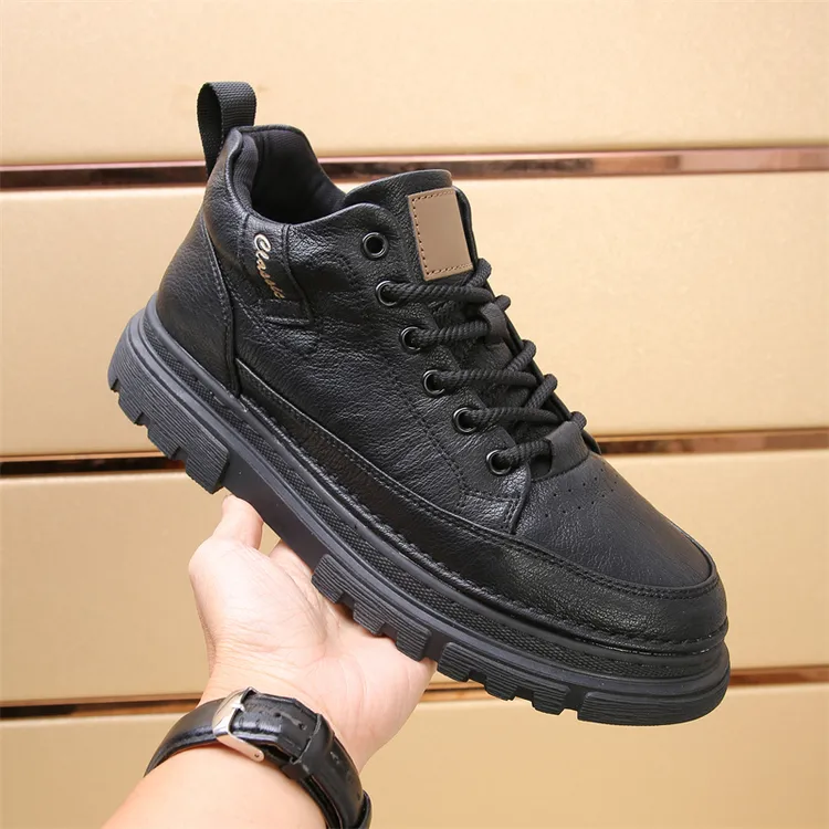 秋冬男鞋2025新款休闲皮鞋中邦板鞋英伦风增高低帮马丁靴短靴棉鞋