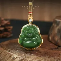 【凰一品】俄料碧玉佛公吊坠18K金
