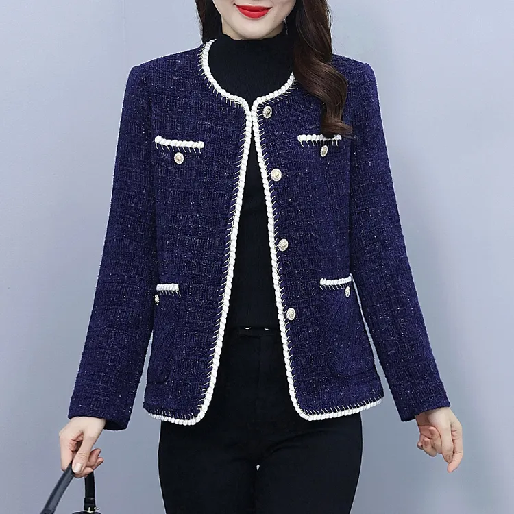 2024秋冬新款时尚妈妈装百搭修身气质洋气短款外套