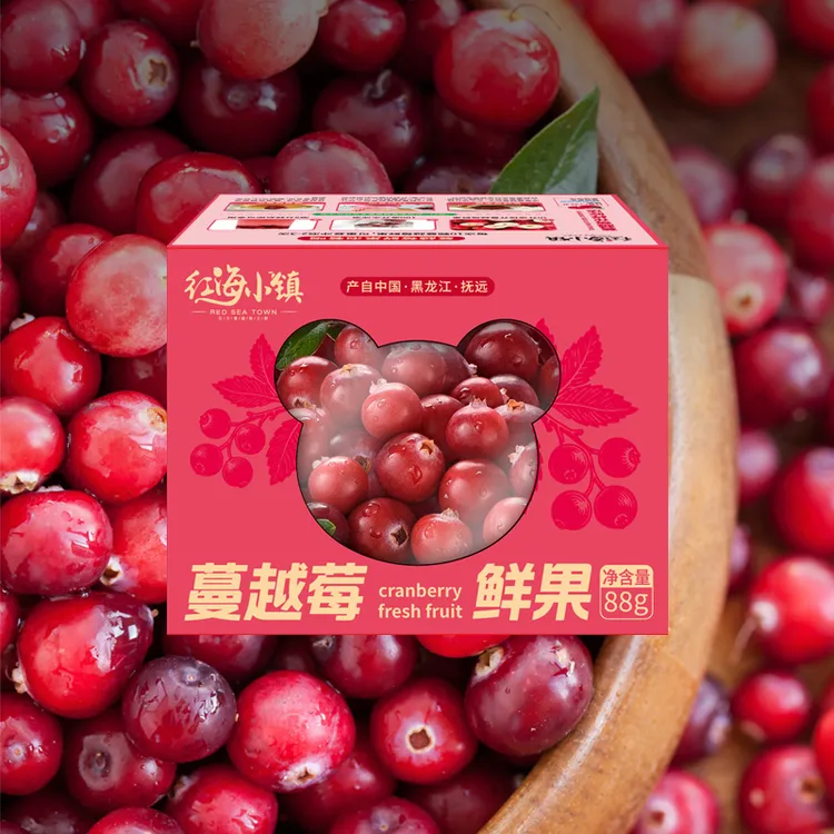 红海小镇东极抚远蔓越莓鲜果优选好果女性红宝石种植孕妇小孩