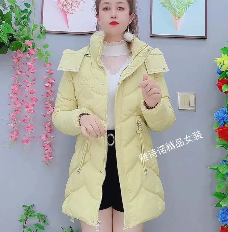防寒保暖加厚中长款棉衣女2025冬季新款显瘦修身棉服外套气质百搭