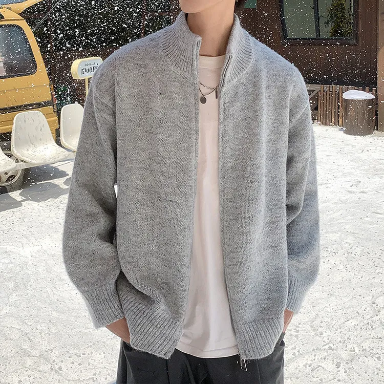 毛衣男针织衫时尚开衫外套男立领潮牌宽松毛线衣爆款羊毛衫打底衫