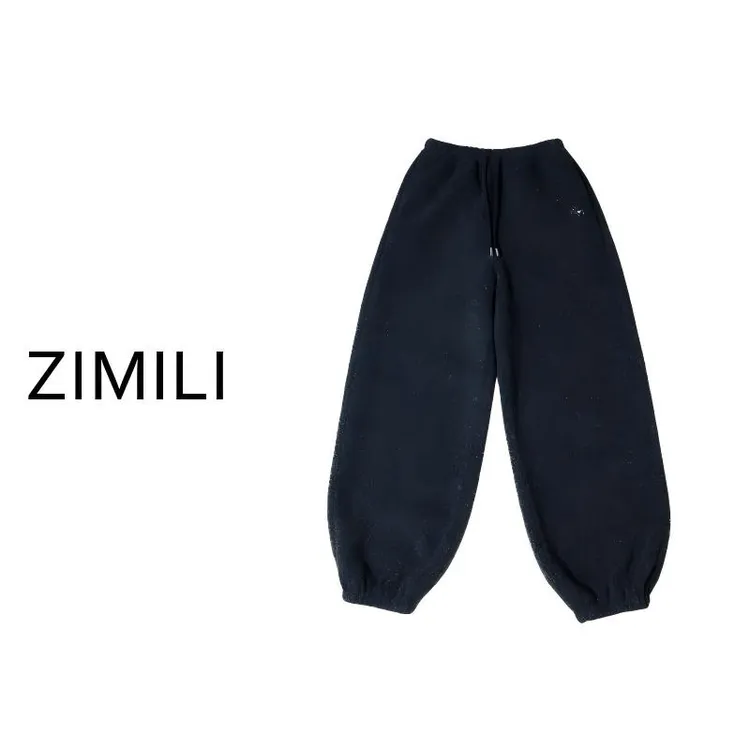 【亮哥欧货女装】冬季加厚《小马裤●熏烟灰》软糯裤脚抽绳长裤260365