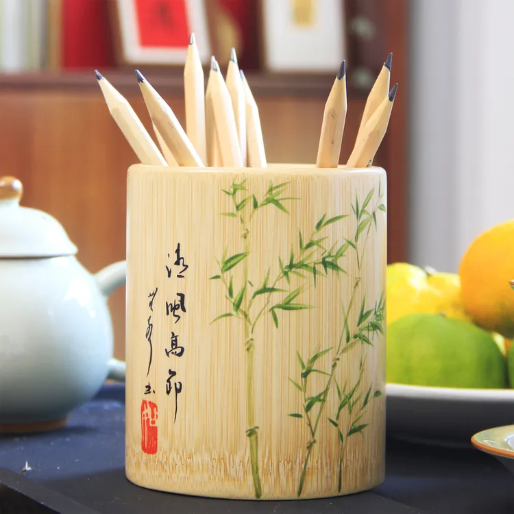  国风定制笔筒礼品毕业同学老师留念创意礼盒装笔筒国画手绘文创