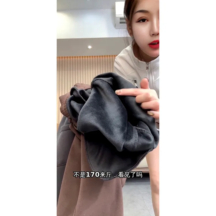 加绒宽松净版抽绳双压线直筒休闲裤