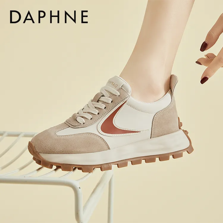 达芙妮厚底阿甘鞋女秋季新款复古德训鞋休闲运动鞋百搭旅游鞋鞋子
