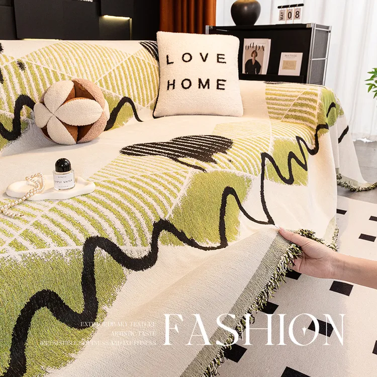 加厚雪尼尔现代轻奢沙发盖巾防猫抓可拆洗防尘四季通用沙发垫盖布