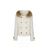 【90白鸭绒】秋冬修身型连帽毛呢外套短外套MM10069