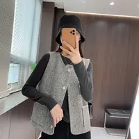 IMFLY金小金自制女装 马夹DYW9779秋季气质小香风无袖马夹上衣