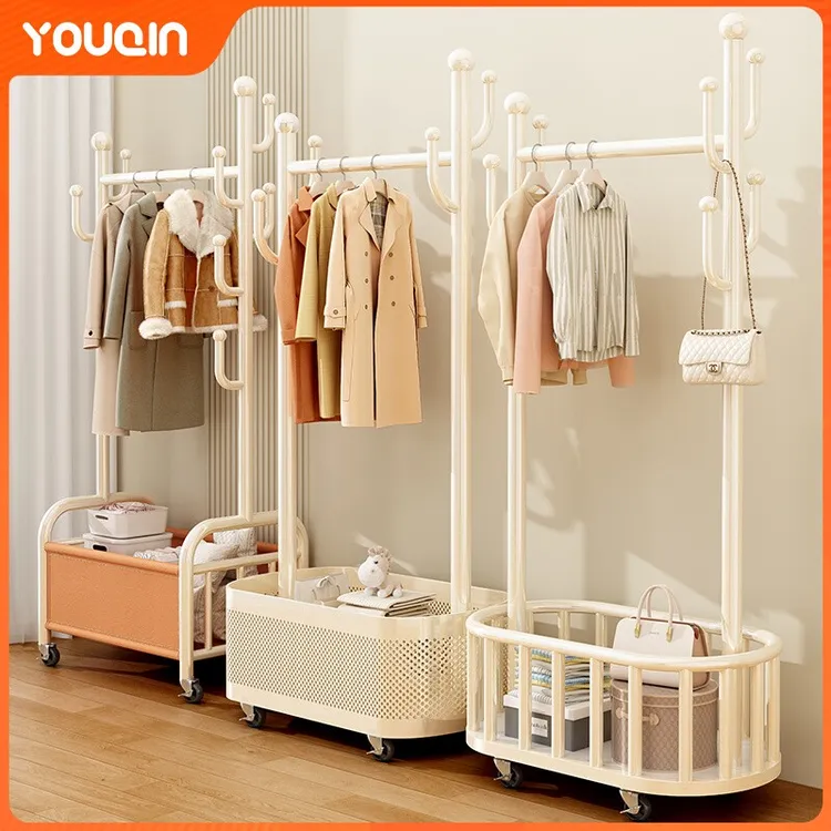 优勤衣架落地卧室挂衣架家用室内轻奢晾衣服置物架房间简易衣帽架