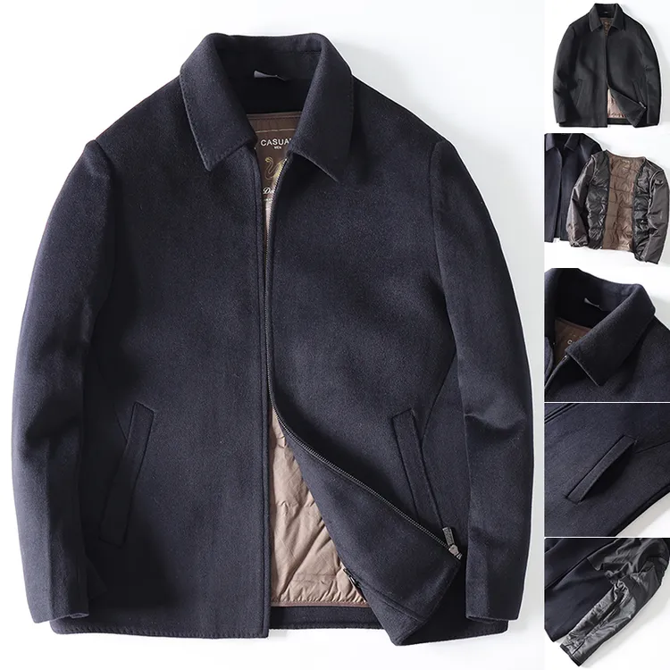 意式行政内胆双面呢秋冬男商务修身休闲毛呢夹克外套