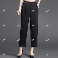 8821新中式妈妈夏季垂感洋气时尚显瘦小脚裤休闲裤