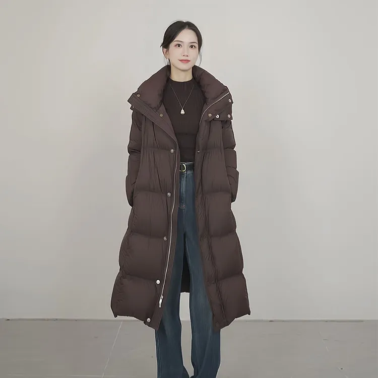 小禾【守护】90白鹅绒小A版减龄显瘦连帽层次感保暖中长款鹅绒服