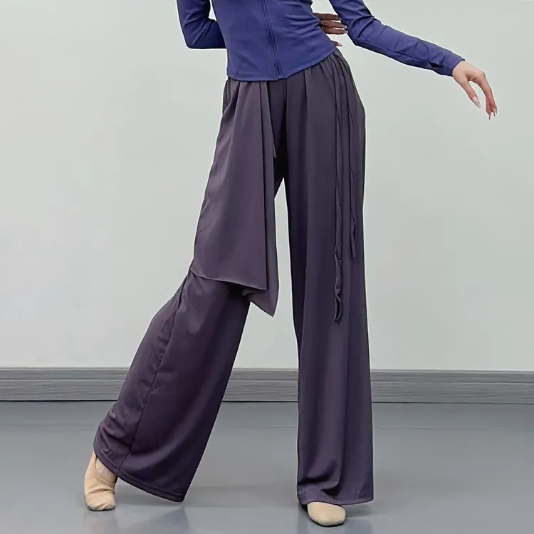 古典舞蹈裤女宽松飘逸阔腿裤子垂感显瘦现代舞练功裤中国舞训练服