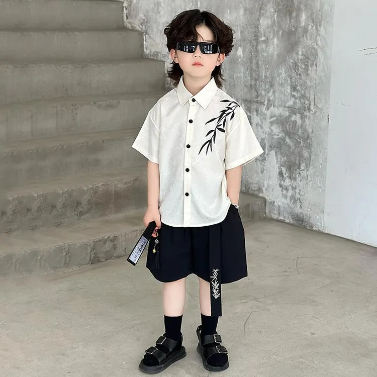 新品巴拉巴拉新中式男童汉服国风套装2025新款夏儿童礼服古风幼儿