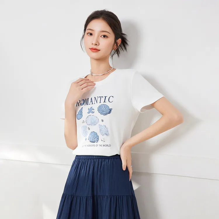 IEF/爱依服2025夏季新款通勤休闲女孩子气韩版时尚简约百搭女T恤