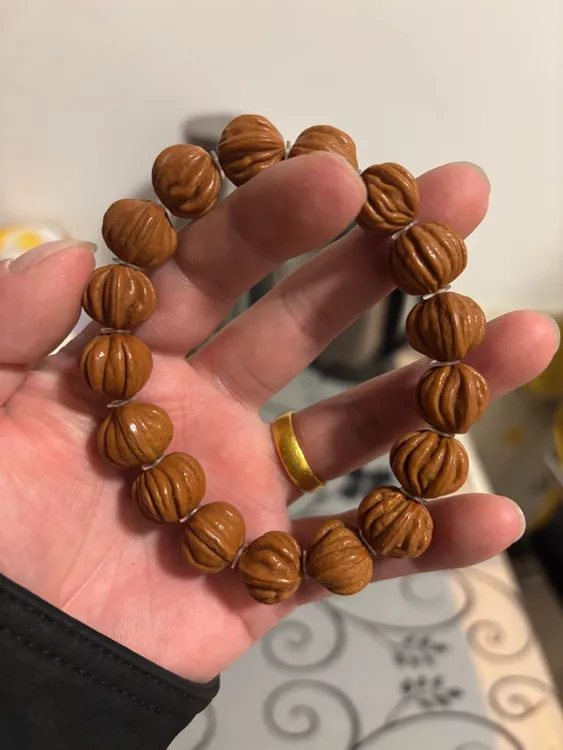 秦岭野生龙纹桃核手串八道筋佛手文玩精品