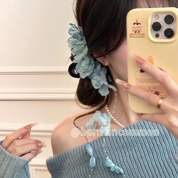 花朵瀑布~原创手作流苏蝴蝶抓夹后脑勺鲨鱼夹头饰女度假风发饰