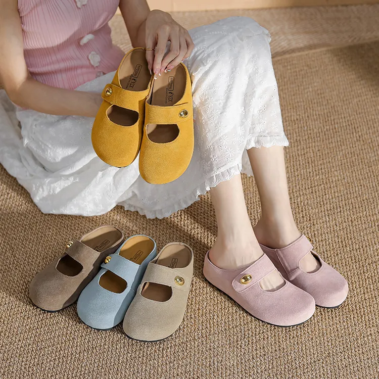 增高5cm厚底博肯鞋女外穿拖鞋勃肯鞋2025夏新款百搭包头半拖鞋子