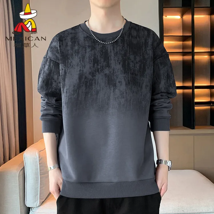 Mexican/稻草人长袖t恤男士春秋季新款宽松圆领打底衫卫衣上衣服