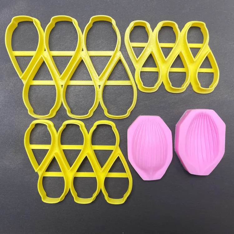 花勃勃莲花花瓣量产4件套纹理压模模具中式蛋糕工具手工DIY模具