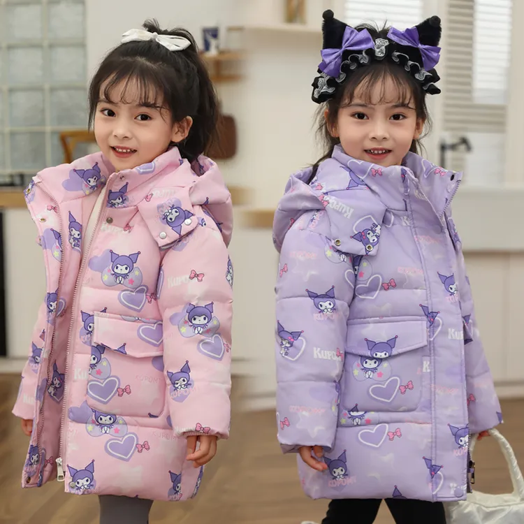 2025新款儿童羽绒服女童卡通韩版中长款加厚宝宝冬季保暖外套