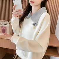 秋季女长袖POLO设计卫衣女韩版宽松洋气减龄时尚春秋季外套上衣潮