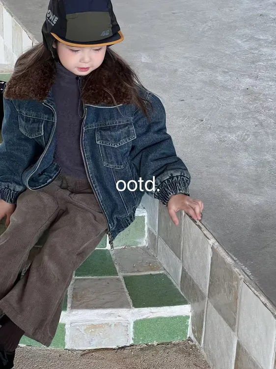 OOTD-906-儿童韩系百搭设计感加厚牛仔外套（秋冬款）