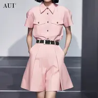 《李易行》AUI职业通勤工装短袖洋气质半身裙两件套-2026086
