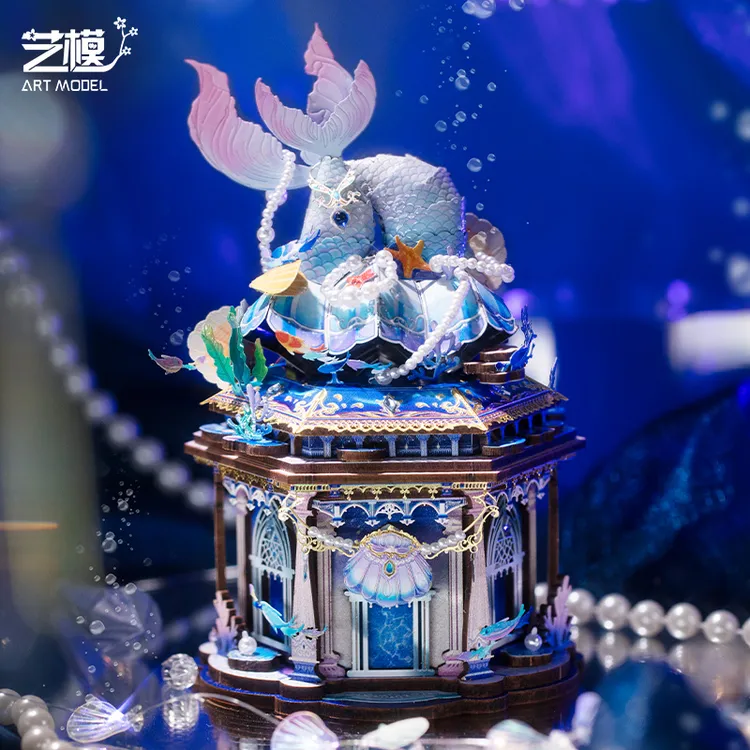 艺模海之女神宝盒人鱼首饰盒3D立体拼图金属拼装模型礼物珠宝盒子