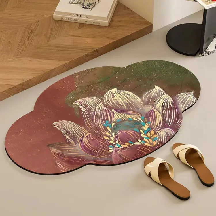 中式爆款浴室地垫吸水防滑耐脏脚垫卫生间软垫家用垫子