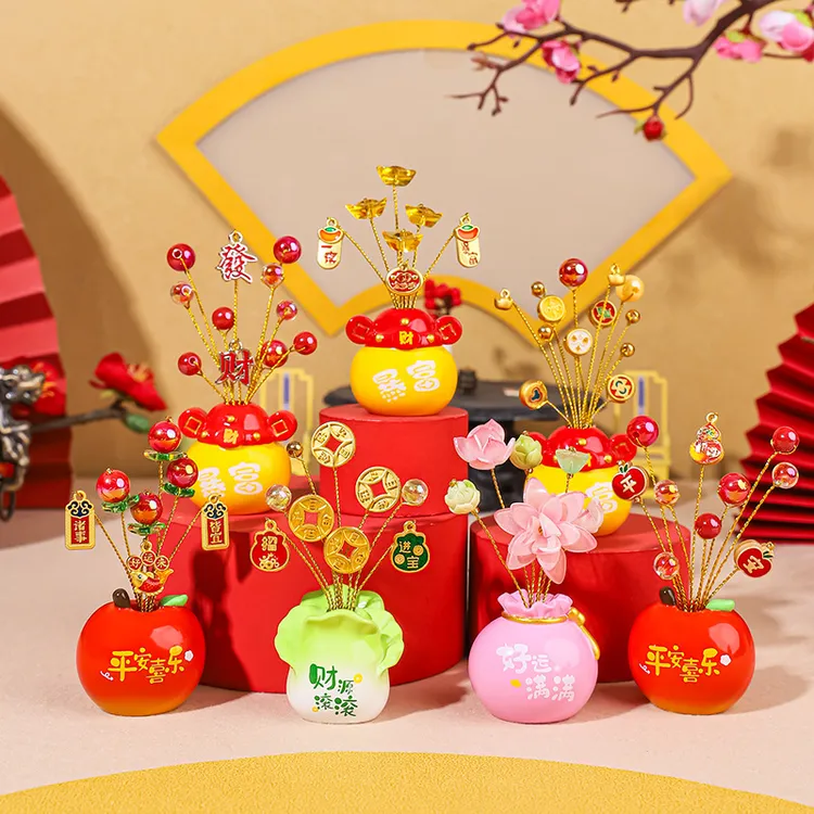 2025发财树桌面小摆件高级感创意树脂工艺品家居装饰汽车摆饰礼品