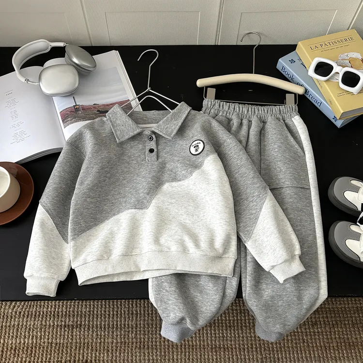 男童秋装套装2025新款洋气男孩酷帅运动衣服潮儿童宝宝卫衣春秋季