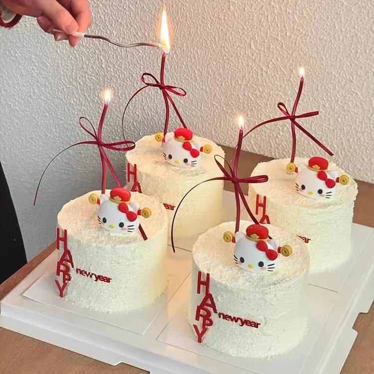 网红新年HAPPYnewyear亚克力蛋糕装饰摆件马年跨年除夕装扮插件