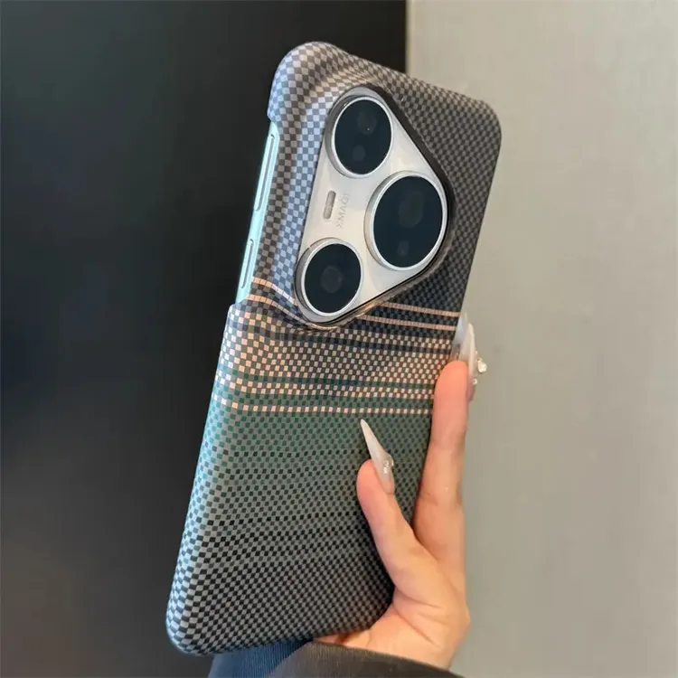 适用华为pura80pro新款手机壳凯夫拉碳钎维纹保护套超薄半包壳