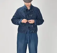 BBJ Studios｜‘’蓝染水墨‘’老钱风松弛感贵气复古绞花文艺针织开衫