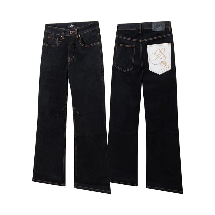 不褪色原牛cleanfit后口袋仿马毛设计原色牛仔裤显瘦直筒裤CK1010