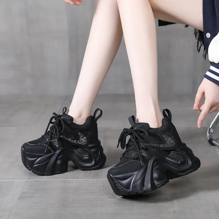 超高跟12-14CM厚底老爹鞋内增高女鞋秋冬新款时尚百搭潮款休闲鞋