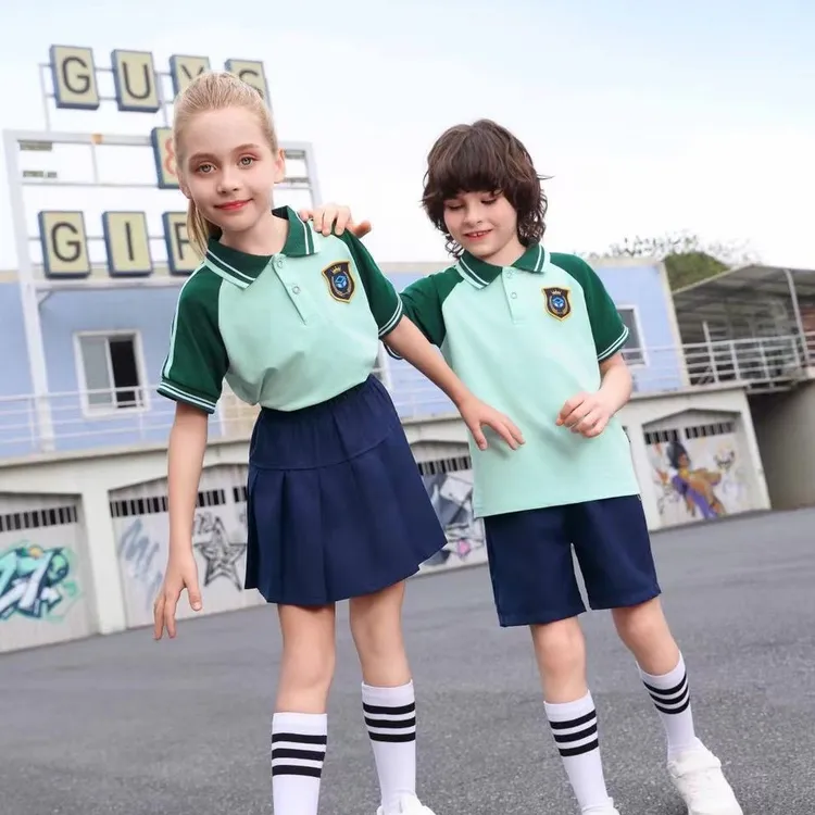 幼儿园园服班服夏装毕业儿童短袖套装夏季六一英伦学院小学生校服