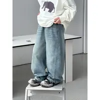 【现货】童装男童牛仔裤2025新款中大童秋冬磨毛加厚长裤儿童裤子