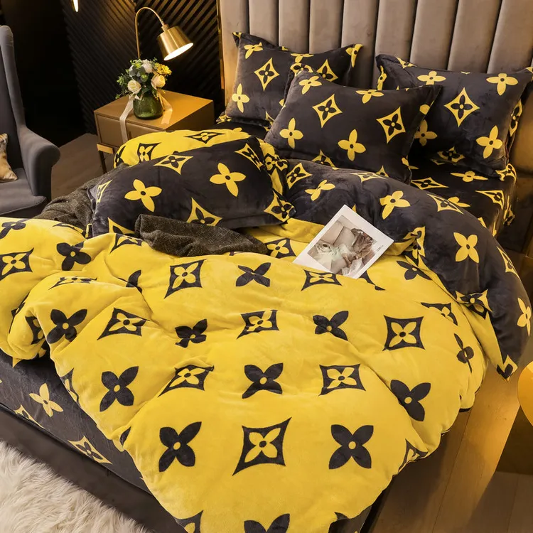 高级感冬季绒套件床上用品加厚牛奶绒床罩被罩水晶绒保暖床单被套