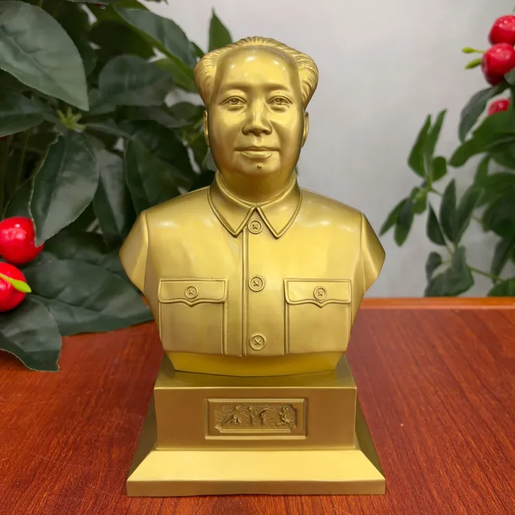 韶兴旺毛主席铜像摆件客厅办公室纯铜纪念品雕塑伟人半身头像摆像