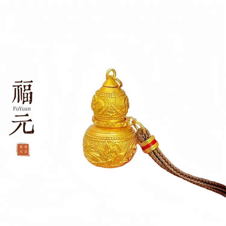 铜合金吊坠 Fuyuan/福元饰品 古法錾刻莲花葫芦吊坠