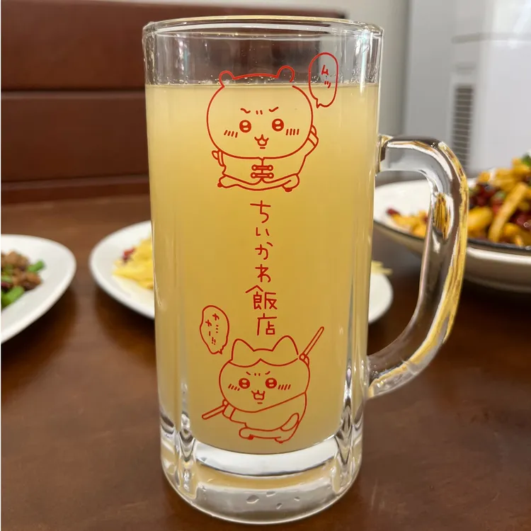 chiikawa吉伊卡哇乌萨奇小八吉伊中华饭店打工啤酒杯大容量玻璃杯