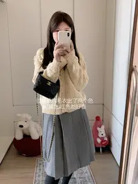 漫姐的店【乖乖糯米糍】复古手工钩花立体小球加厚开衫高级感毛衣